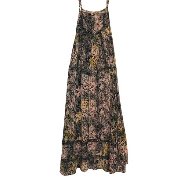 NWOT CLEOBELLA Dress S Brown Snakeskin-Print Crochet A-Line Midi Sleeveless - Picture 1 of 5